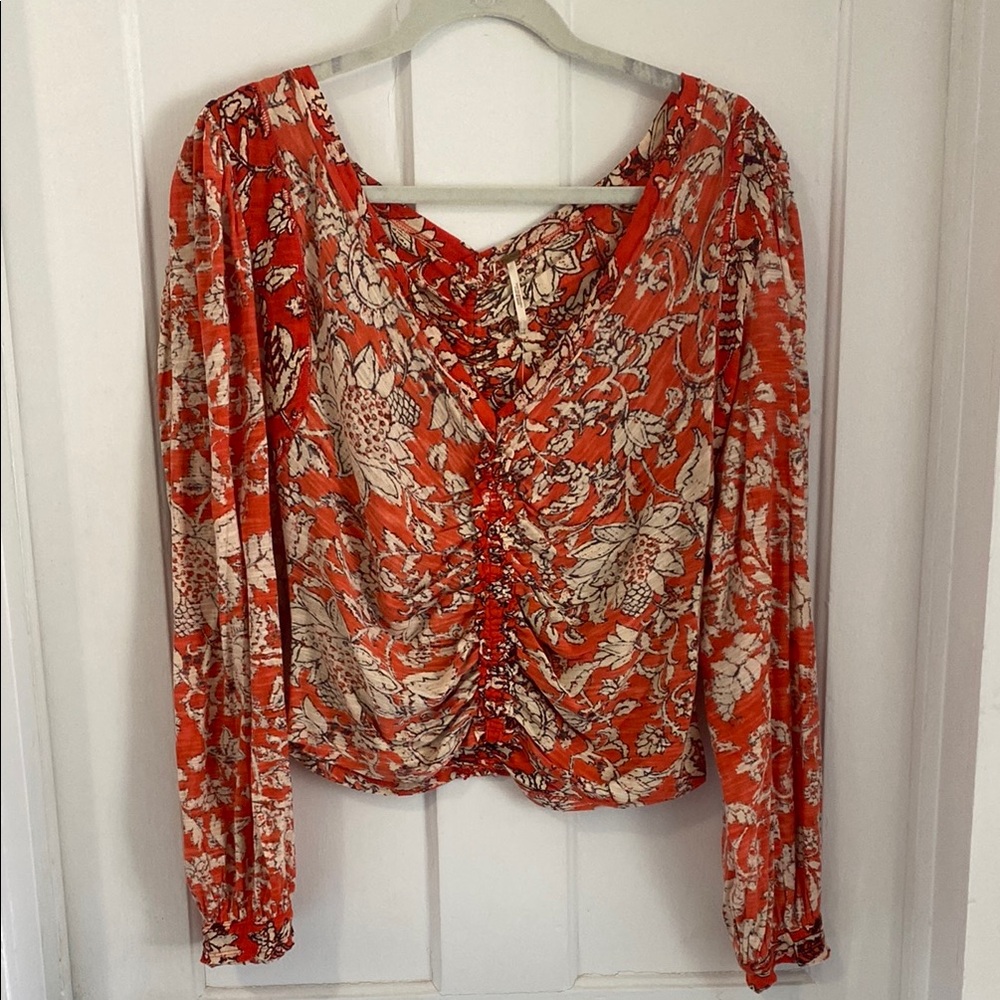 Orange Floral Top